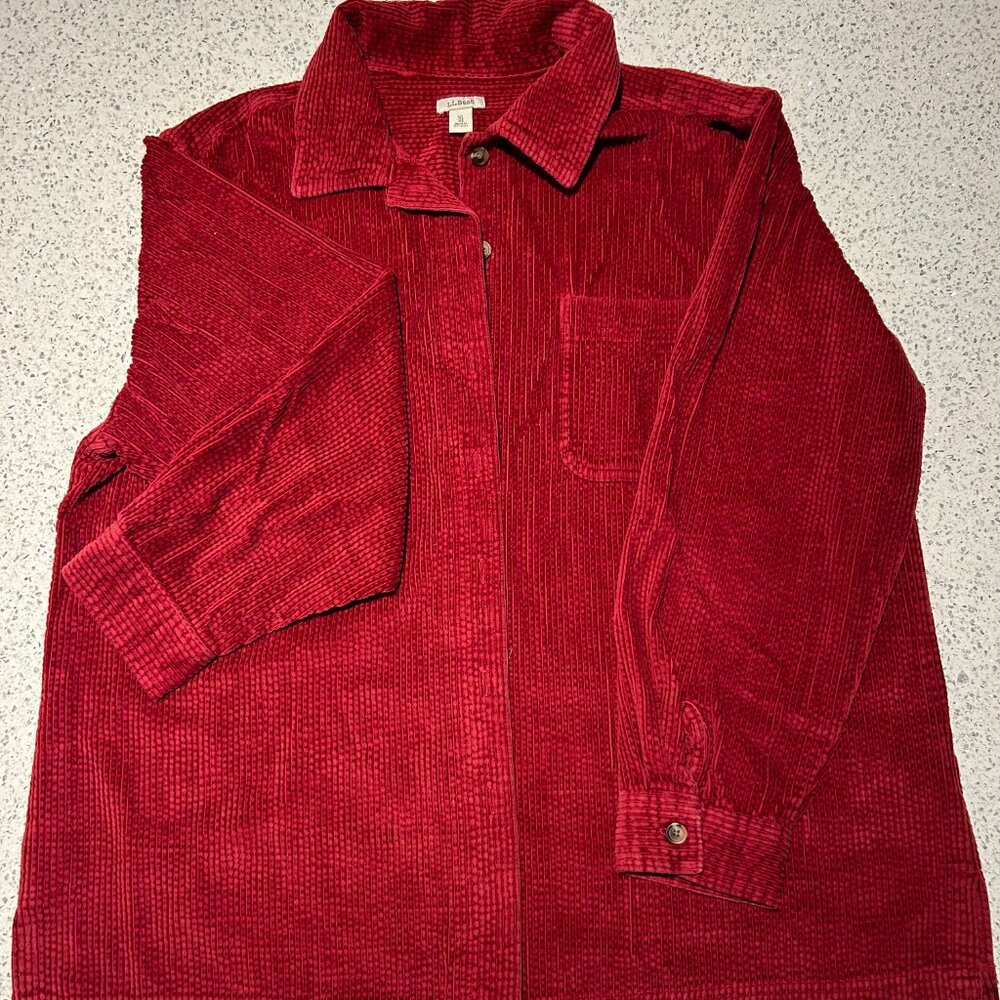 L.L. Bean Comfort Corduroy Relaxed Shirt (Red - XL)
